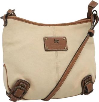 Burberry Pre-owned Canvas shoulder-bags - Dames - Vintage Schoudertas - Beige - ONE Size - Leer - Vintage