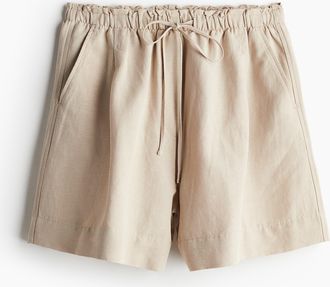 H&M Schlupfshorts aus Leinenmix - Beige