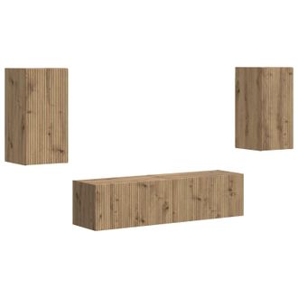 vidaXL Conjunto De Mueble De Tv 4 Pcs Roble Artesanal Vidaxl