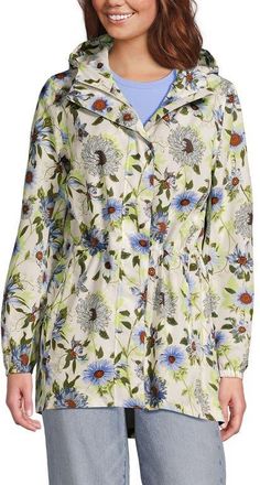 Lands End Squall Packable Waterproof Raincoat in Pale Sky/ivory Floral at Nordstrom, Size X-Large P