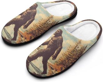 Generic Bigfoot Sasquatch Walking Mens Slippers Comfortable And Non-slip Cotton Slipper Shoe for House
