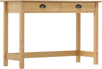vidaXL Mesa Consola Hill Con 2 Cajones Madera Pino 110x45x74 Cm Vidaxl