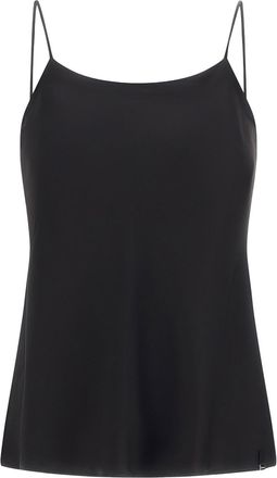 Herno Black High Density Twisted Crpe Satin Camisol