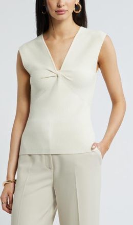 Nordstrom Sleeveless Twist Front Sweater in Ivory Tofu at Nordstrom, Size Xx-Small