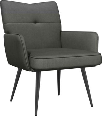 vidaXL Sill&oacute;n Gris Oscuro Tela De Pana Vidaxl