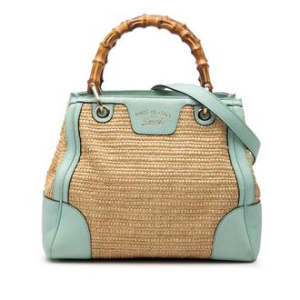 Gucci Pre-owned Gucci Small Raffia Bamboo Shopper Satchel Ladies CBWP2MQABOKJOAQV