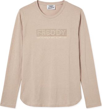 Freddy T-shirt Manica Lunga Donna con Logo Decorato da Borchie