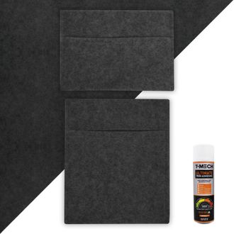 MonsterShop Anthracite Grey Van Carpet Lining, Storage Pouches & Adhesive Glue