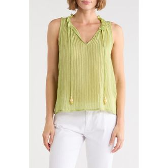 Vince Camuto Front Slit Flowy Shell in Cactus at Nordstrom Rack, Size X-Large