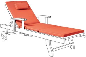 Beliani Beliani - Coj&iacute;n Para Tumbona De Exterior Lino De Poli&eacute;ster Rojo Toscana/java/amantea