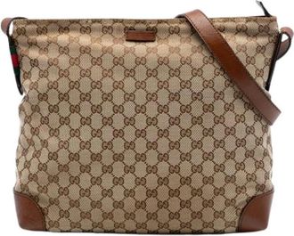 Gucci Pre-owned Cross Body Bags, female, Beige, Size: ONE SIZE Pre-owned Vintage Canvas Crossbody Bag