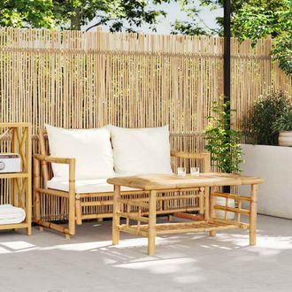vidaXL Vidaxl Set Di Divani Da Giardino 2 Pezzi Con Cuscini In Bamb&ugrave;