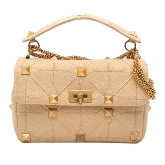Valentino Pre-owned Handbags, female, Beige, Size: ONE SIZE Pre-owned Raffia Shoulder Bag