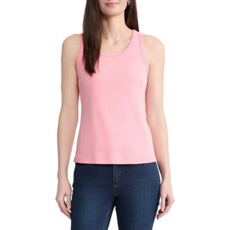 Jones New York Scoop Neck Cotton Tank in Coral Canyon at Nordstrom, Size Large