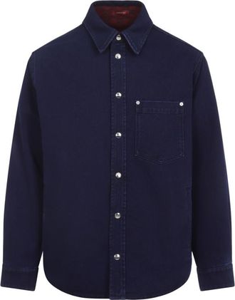 Gucci Blue Denim Flanel Reversible Shirt