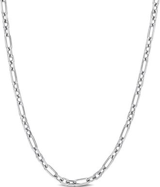 Amour 3mm Diamond Cut Figaro Chain Necklace In Sterling Silver, 20 In