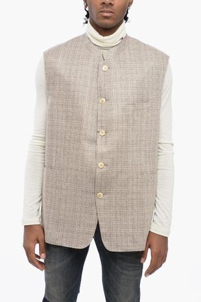 Corneliani Gilet in Seta con Collo Coreano Corneliani