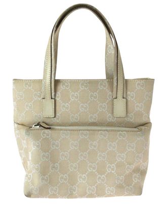 Gucci Beige White Gg Tote Bag (Authentic Pre-Loved)