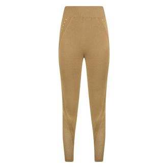 Alberta Ferretti Sheer High-Waisted Leggings - female - Alberta Ferretti - Leggings - Beige - S - Trousers