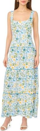 CeCe by Cynthia Steffe Drop Waist Tiered Maxi Dress in Spa Blue at Nordstrom Rack, Size X-Large