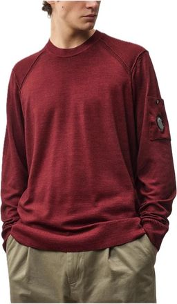 C.P. Company Round-Neck Truien - Heren - Ronde hals truien - Rood - L - Katoen - Truien & Vesten