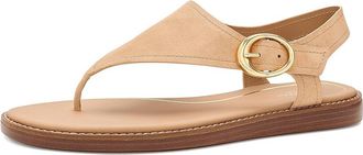 Cole Haan Kami Thong Womens Sandals Tuscan Sand Suede : 10.5 B - Medium, Leather