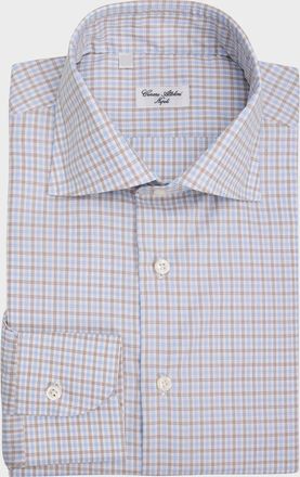 Cesare Attolini Mens Plaid Cotton Shirt