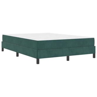 vidaXL Box Spring Bed with Mattress Dark Green 160 x 210 cm Fabric vidaXL