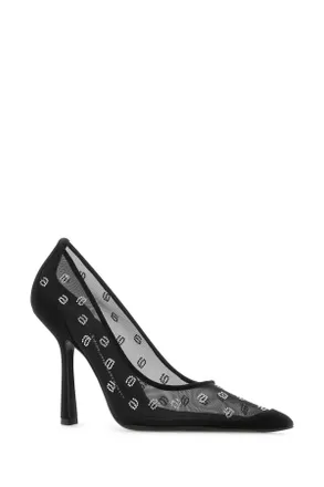 Alexander Wang Womens Embellished Mesh Delphine Pumps Black Scarpe Con Tacco High Heel Shoes