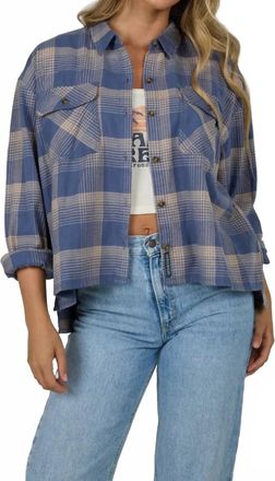 Salty Crew Nomad Flannel Shirt In Dusty Blue