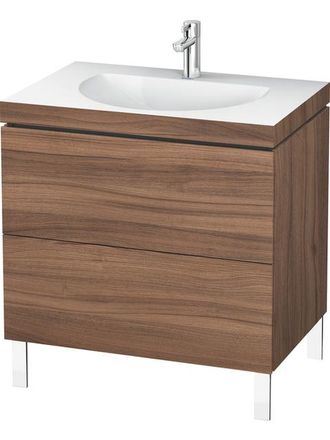 Duravit Lavabo Para Muebles Duravit L-cube C-bonded Con Base, Colgado En La Pared, 120x48 Cm, 1 Extra&iacute;ble, Sin Rebosadero, 3 Agujeros Para Grifos, Color: Noga