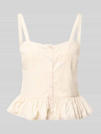 Only Cropped Tr&auml;gertop aus Baumwoll-Viskose-Mix Modell MERA in Ecru, Gr&ouml;&szlig;e XL