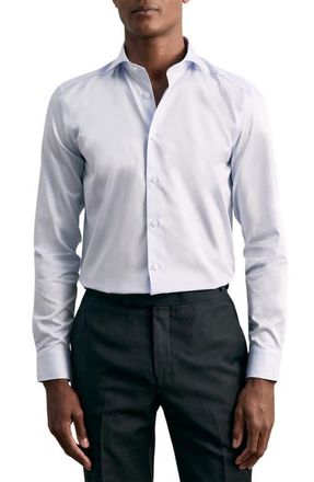 Reiss Remote Slim Fit Cotton Button-Up Shirt in Mid Blue at Nordstrom, Size Xx-Large