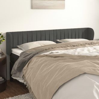 vidaXL Cabecero De Terciopelo Gris Oscuro 203x23x78/88 Cm Vidaxl