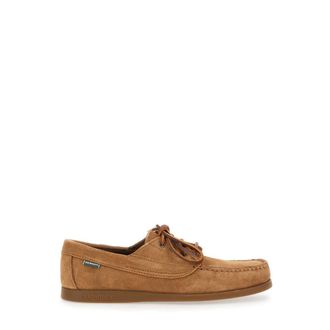 Sebago Beige Loafers with Patch Logo