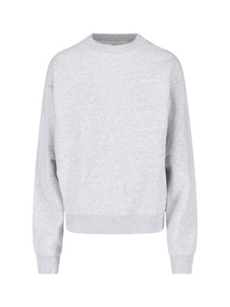 Sporty & Rich Heather Grey Crew Neck Cotton-Blend Sweatshirt