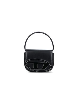 Diesel Mini Nappa Leather Shoulder Bag with Logo Buckle Detail