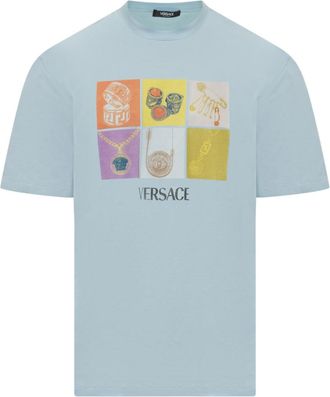 Versace Light Blue Logo T-Shirt