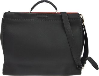 Fendi Selleria Peekaboo Fit Leather Black Leather Handbag (Pre-Owned)