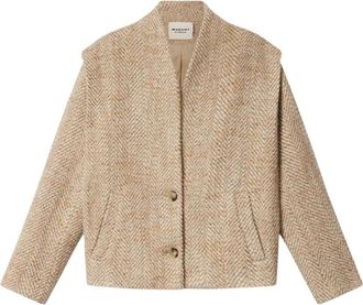 Isabel Marant Drogo Jacket - Dames - Blazers - Beige - M - Wol - Jassen