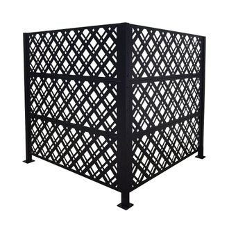 Relaxdays Relaxdays Revestimiento Diamond Para Contenedores, 2 Paneles 120 X 120 Cm, Protecci&oacute;n Visual Modular, Negro