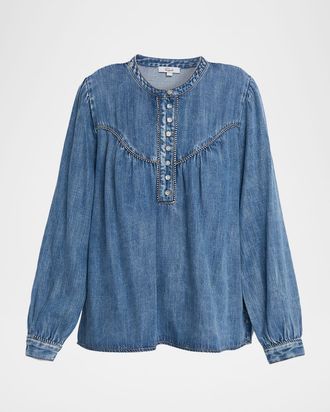 Rails Sunna Long-Sleeve Denim Blouse