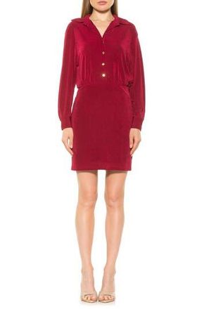 Alexia Admor Avril Velvet Shirtdress in Burgundy at Nordstrom Rack, Size X-Small