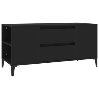 vidaXL Vidaxl - Mueble Para Tv Madera Contrachapada Negro 102x44,5x50 Cm