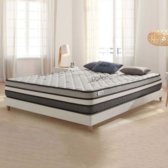 Cosmos Colch&oacute;n 140x190 Cm - Solar - Colch&oacute;n H&iacute;brido De Muelles Ensacados, Viscoel&aacute;stica Hr, L&aacute;tex Azul, Equilibrado, Reversible, Grosor 30 Cm