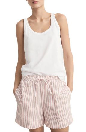 Mango Two-Piece Stripe Short Pajamas in Russet at Nordstrom, Size Medium
