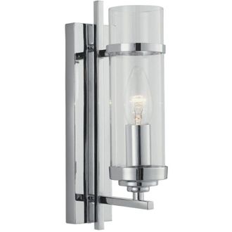 Searchlight Applique Contemporanea Milo Acciaio Cromo Vetro 1 Luce E14