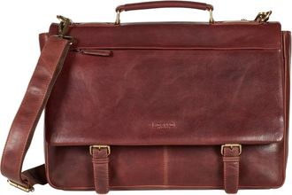 Howard London Edmond Aktetas - Heren - Laptoptassen - Bruin - ONE Size - Leer - Tassen