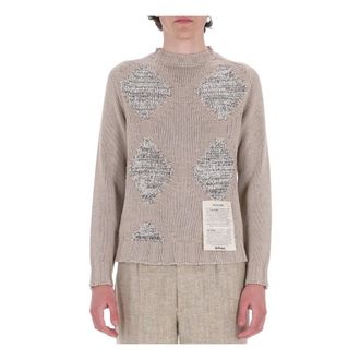 Ballantyne Round-neck Knitwear, male, Beige, Size: L Raw Diamond Round-neck Knitwear