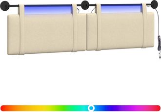 vidaXL Cabecero Colgante Crema Tela Vidaxl